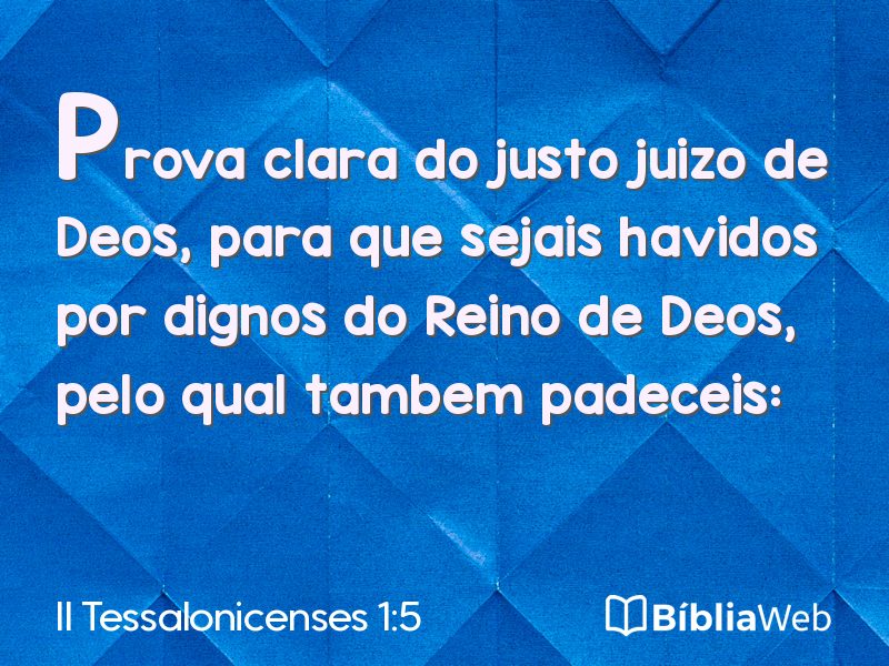 II Tessalonicenses 1:5 em imagem para compartilhar
