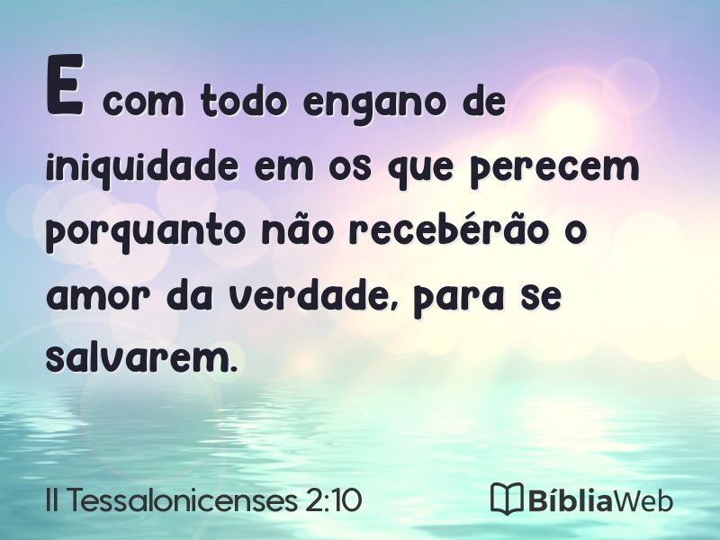 II Tessalonicenses 2:10 em imagem para compartilhar
