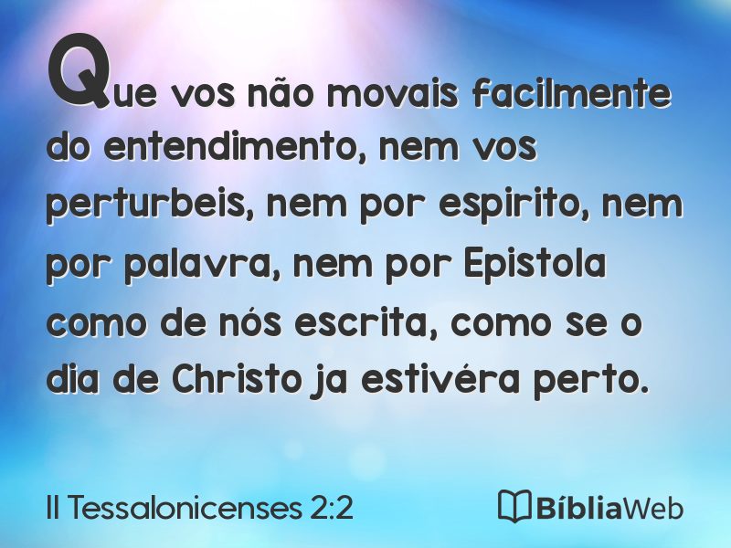 II Tessalonicenses 2:2 em imagem para compartilhar