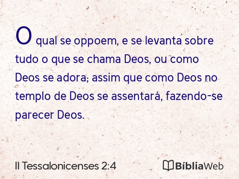 II Tessalonicenses 2:4 em imagem para compartilhar