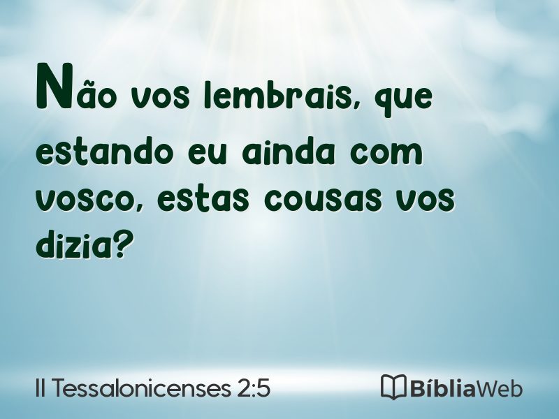 II Tessalonicenses 2:5 em imagem para compartilhar