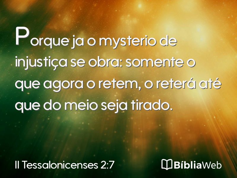 II Tessalonicenses 2:7 em imagem para compartilhar