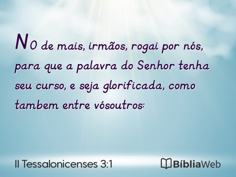 II Tessalonicenses 3:1 em imagem para compartilhar