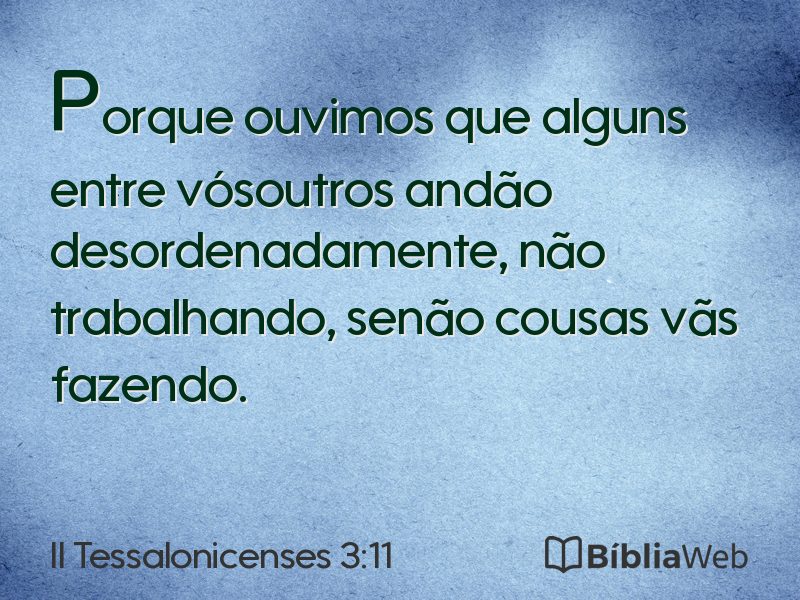 II Tessalonicenses 3:11 em imagem para compartilhar