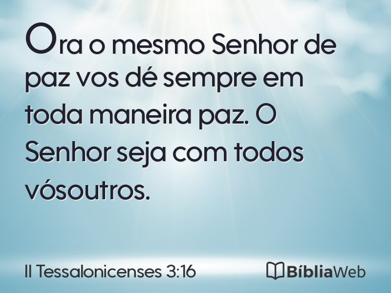 II Tessalonicenses 3:16 em imagem para compartilhar
