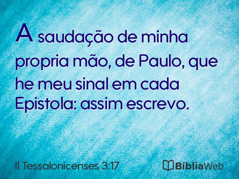 II Tessalonicenses 3:17 em imagem para compartilhar