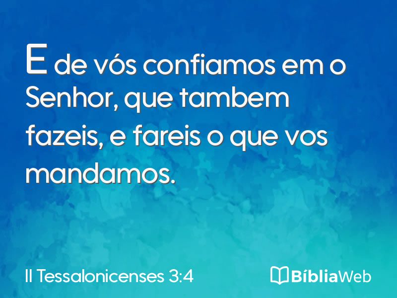 II Tessalonicenses 3:4 em imagem para compartilhar