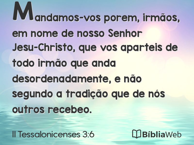 II Tessalonicenses 3:6 em imagem para compartilhar
