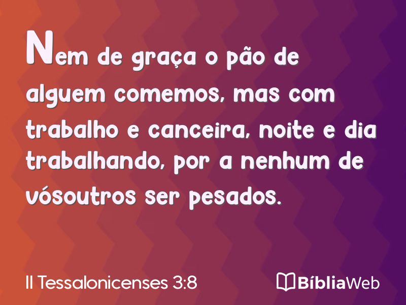 II Tessalonicenses 3:8 em imagem para compartilhar