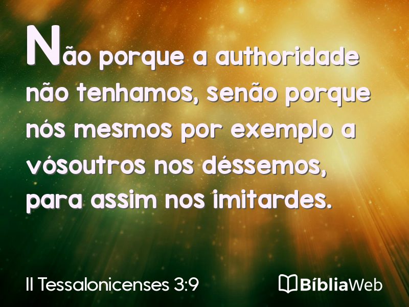 II Tessalonicenses 3:9 em imagem para compartilhar