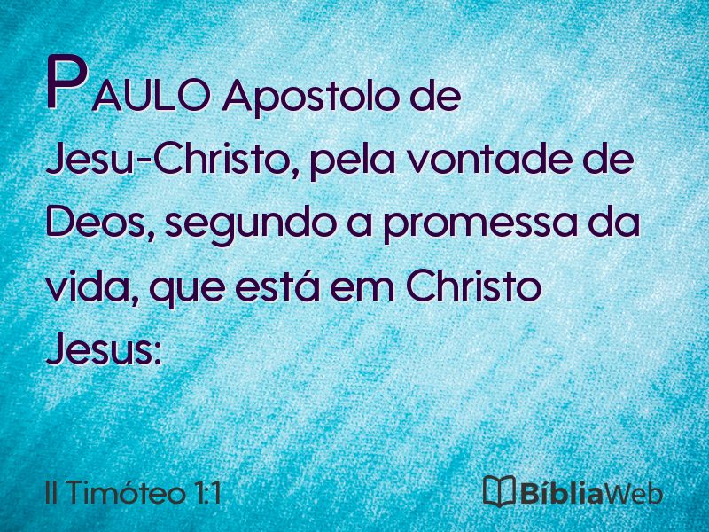 II Timóteo 1:1 em imagem para compartilhar
