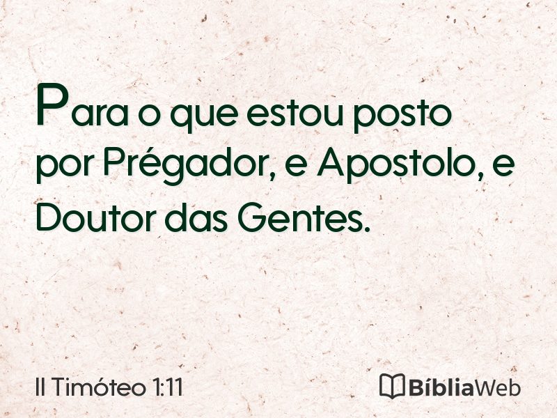 II Timóteo 1:11 em imagem para compartilhar