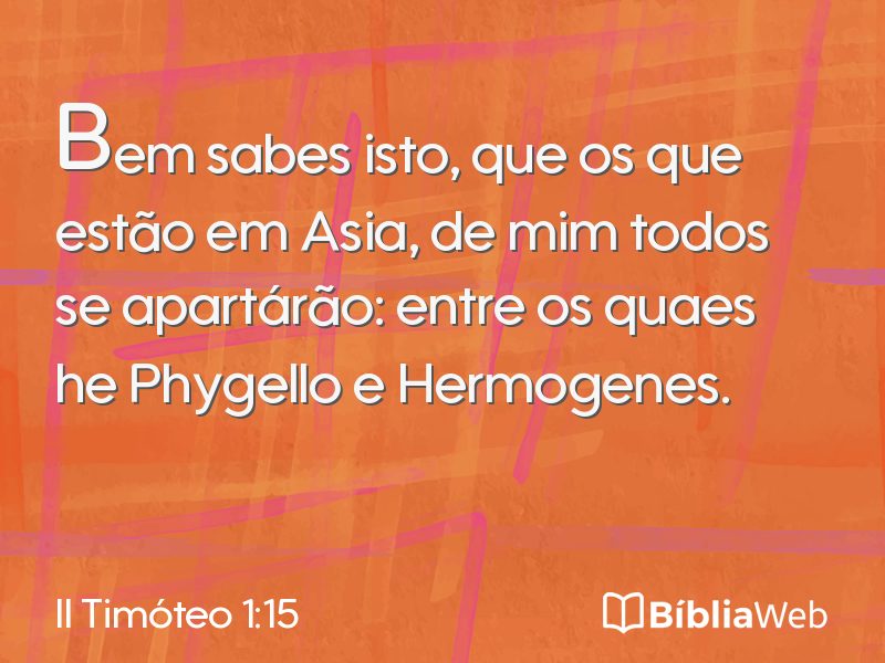 II Timóteo 1:15 em imagem para compartilhar