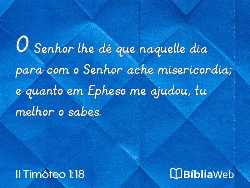 II Timóteo 1:18 em imagem para compartilhar
