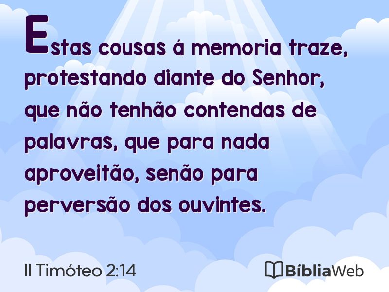 II Timóteo 2:14 em imagem para compartilhar