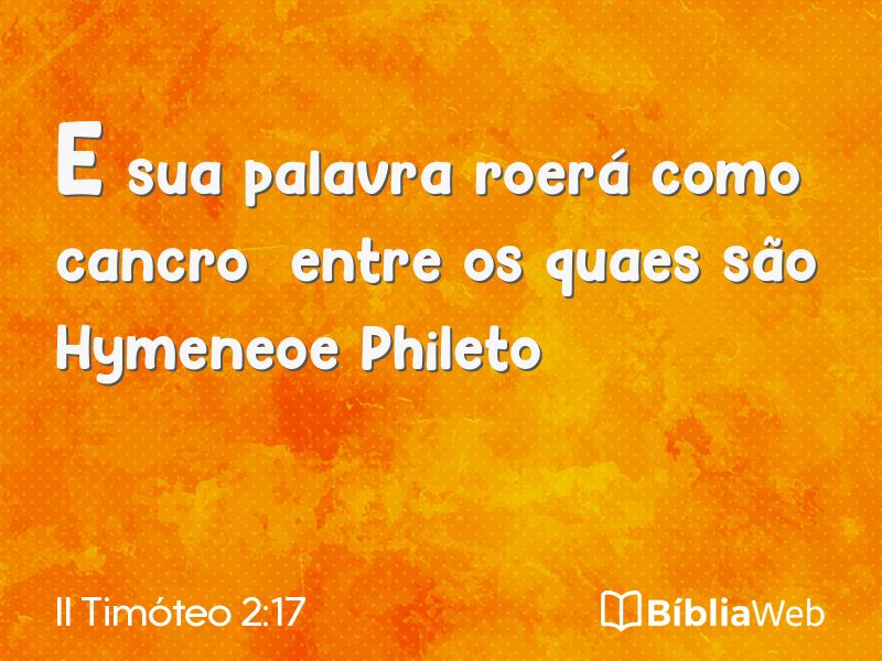 II Timóteo 2:17 em imagem para compartilhar