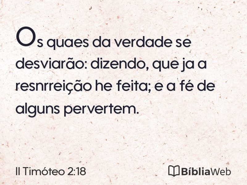 II Timóteo 2:18 em imagem para compartilhar