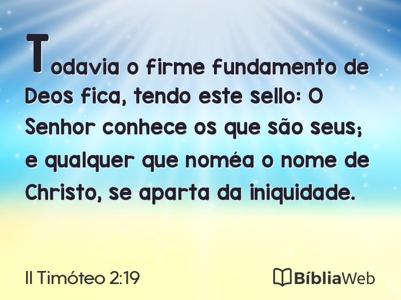II Timóteo 2:19 em imagem para compartilhar