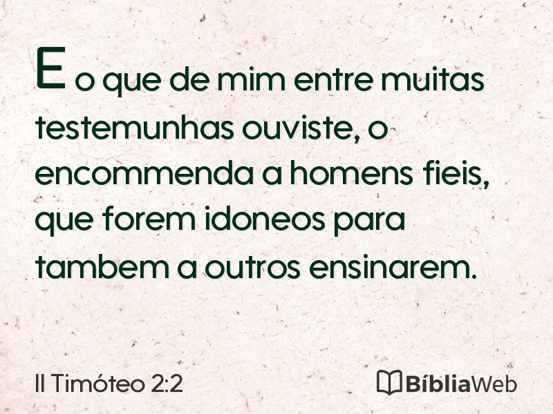 II Timóteo 2:2 em imagem para compartilhar