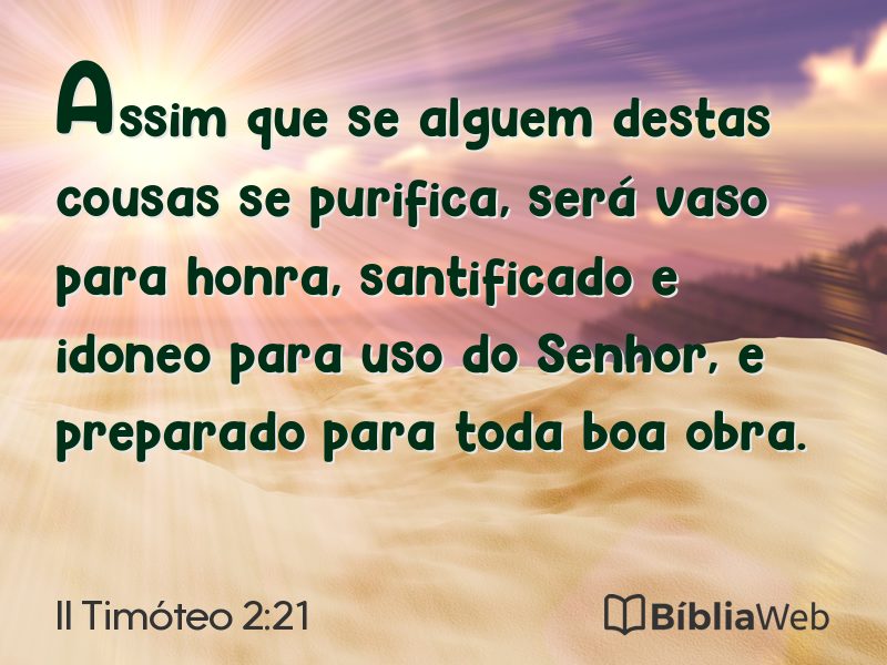 II Timóteo 2:21 em imagem para compartilhar