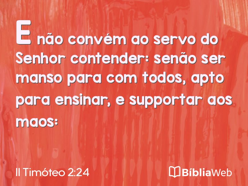 II Timóteo 2:24 em imagem para compartilhar