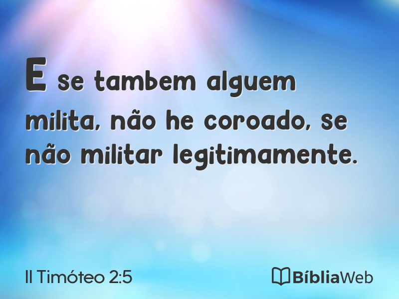 II Timóteo 2:5 em imagem para compartilhar