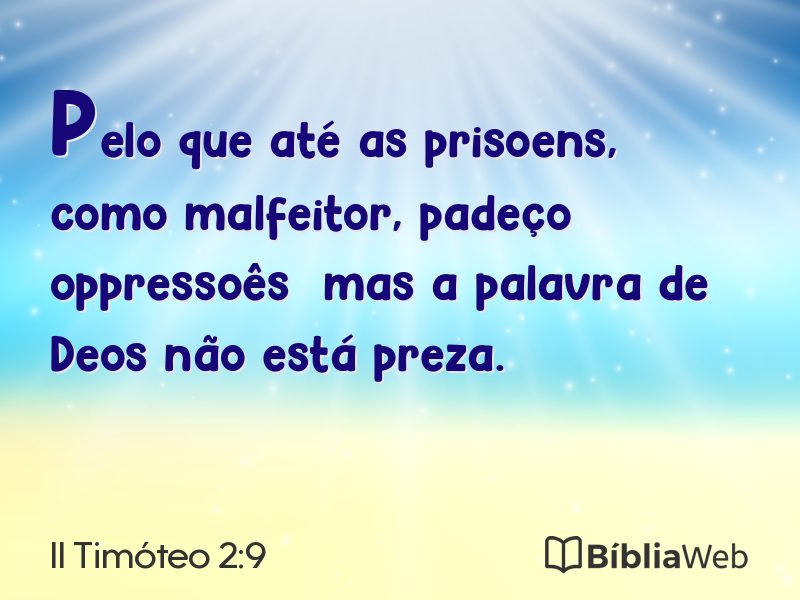 II Timóteo 2:9 em imagem para compartilhar