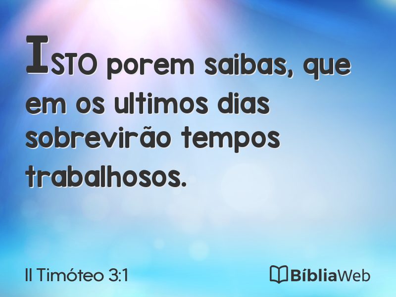 II Timóteo 3:1 em imagem para compartilhar