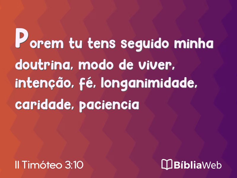 II Timóteo 3:10 em imagem para compartilhar