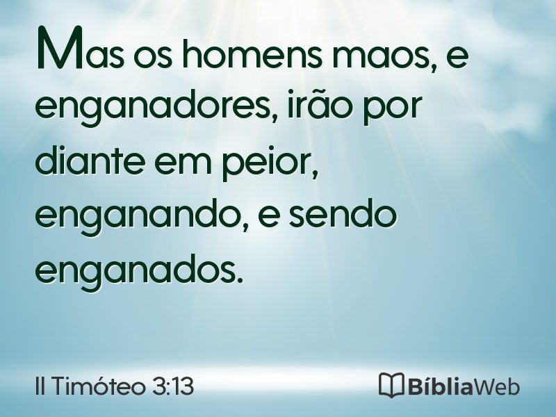II Timóteo 3:13 em imagem para compartilhar