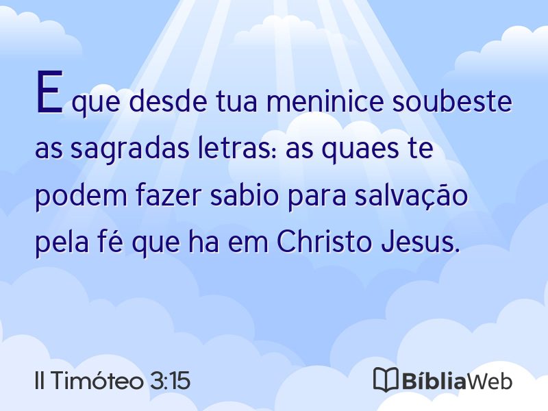 II Timóteo 3:15 em imagem para compartilhar