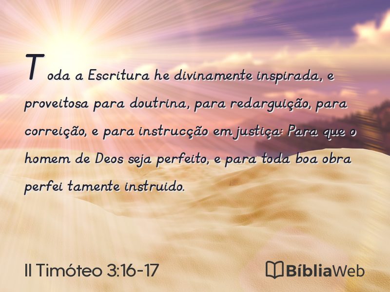 II Timóteo 3:16-17 em imagem para compartilhar