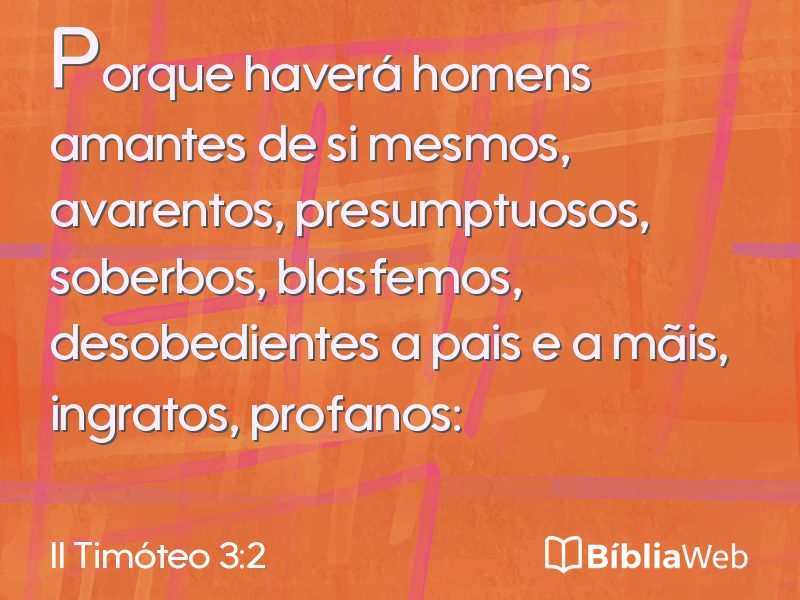 II Timóteo 3:2 em imagem para compartilhar