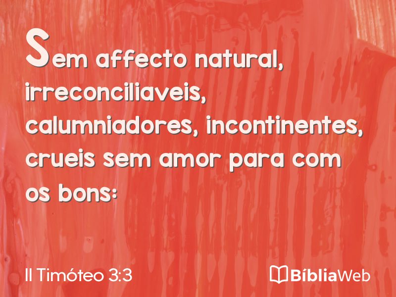 II Timóteo 3:3 em imagem para compartilhar