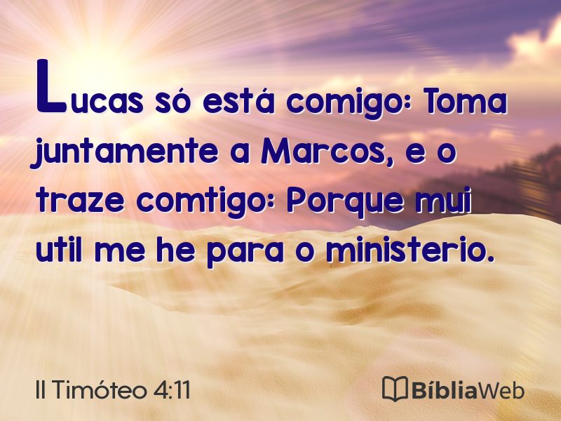 II Timóteo 4:11 em imagem para compartilhar