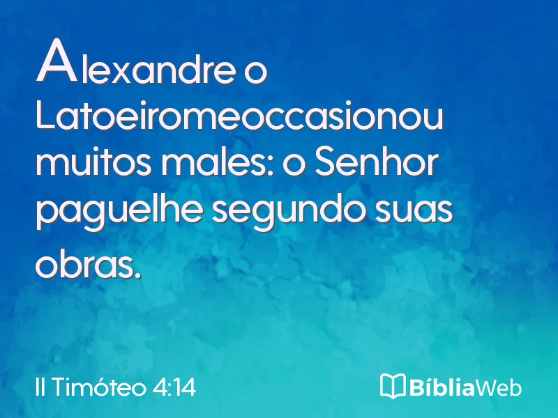 II Timóteo 4:14 em imagem para compartilhar