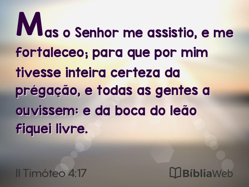 II Timóteo 4:17 em imagem para compartilhar