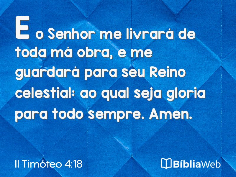 II Timóteo 4:18 em imagem para compartilhar
