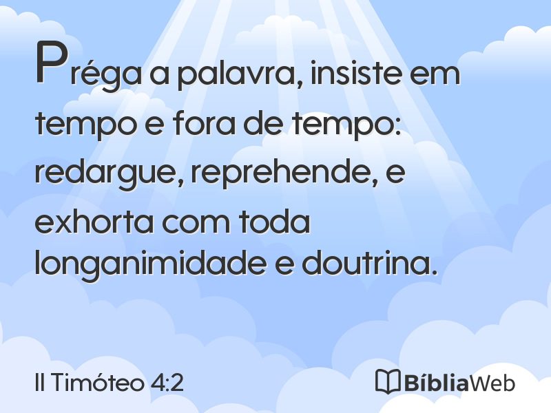 II Timóteo 4:2 em imagem para compartilhar