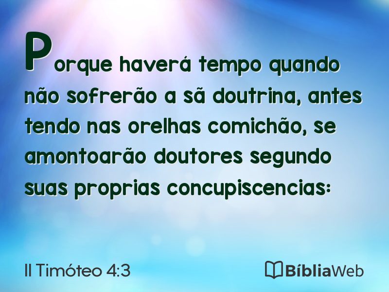 II Timóteo 4:3 em imagem para compartilhar