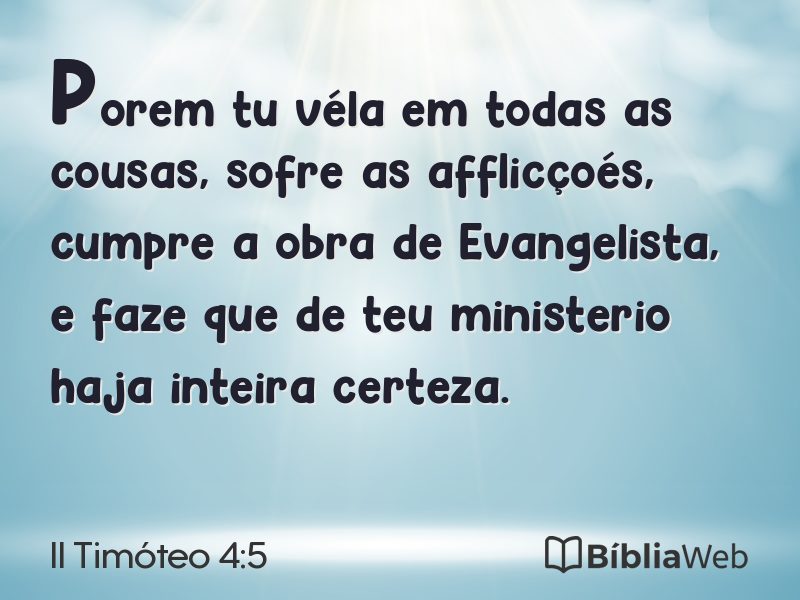 II Timóteo 4:5 em imagem para compartilhar