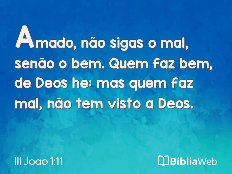 III Joao 1:11 em imagem para compartilhar