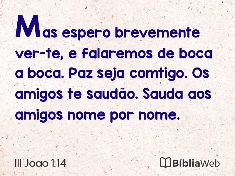 III Joao 1:14 em imagem para compartilhar