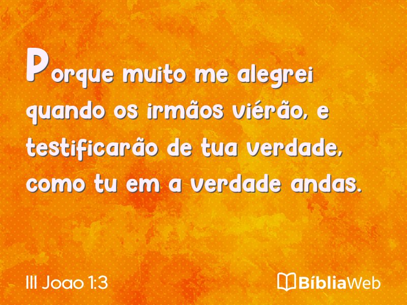 III Joao 1:3 em imagem para compartilhar