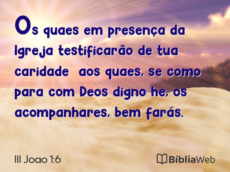 III Joao 1:6 em imagem para compartilhar