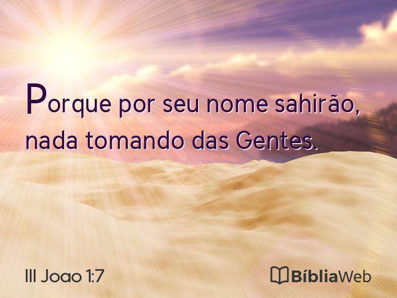 III Joao 1:7 em imagem para compartilhar