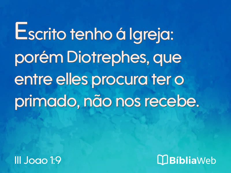III Joao 1:9 em imagem para compartilhar