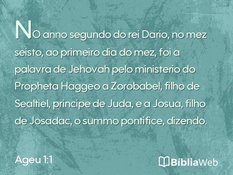 Ageu 1:1 em imagem para compartilhar