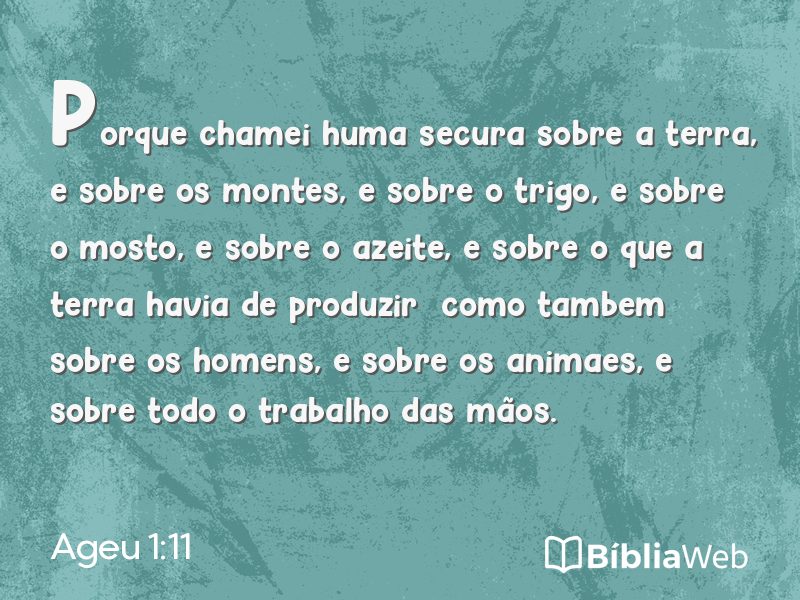 Ageu 1:11 em imagem para compartilhar