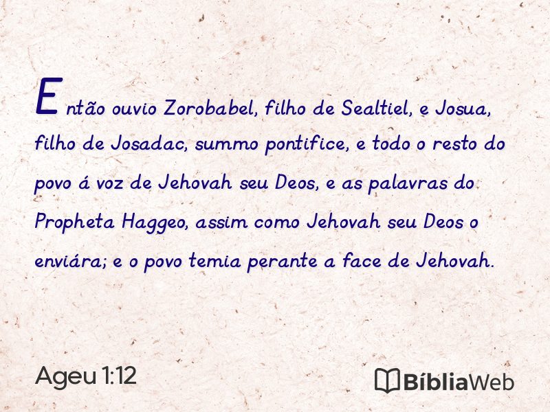 Ageu 1:12 em imagem para compartilhar